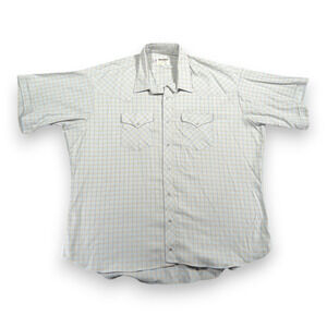 Vintage Ruddock Western Shirt Adult 2XL XXL 20 Blue Pearl Snap Deadstock USA 80s